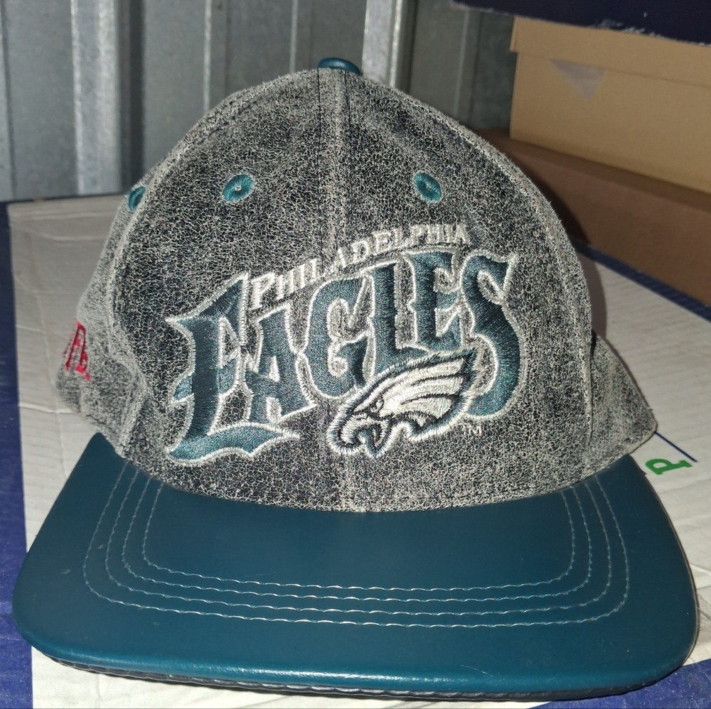 NFL Philadelphia Eagles Leather Snap Back Hat OSFA Adjustable - Team Colors